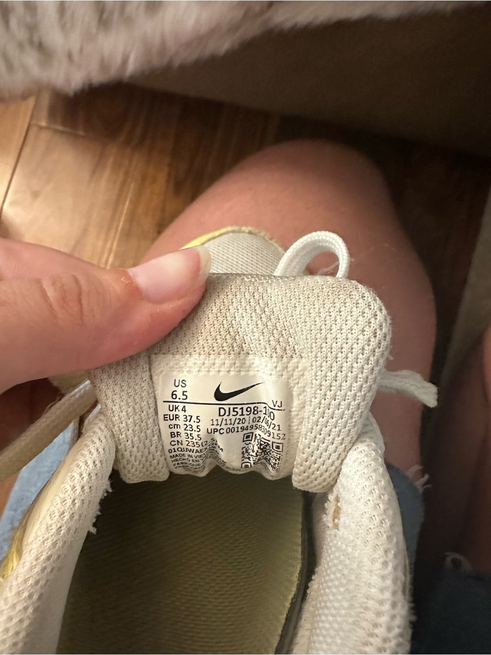 Nike White and Lemon Yellow Air Max Sneakers - Picture 6 of 6
